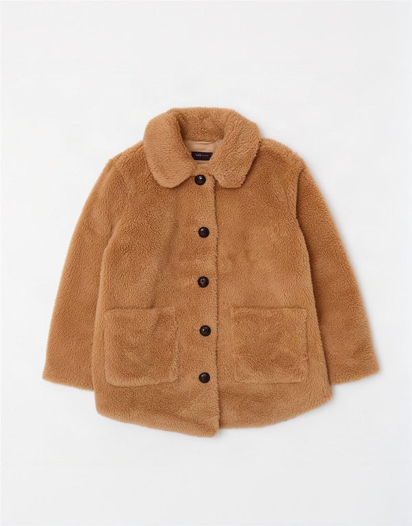 Marks & Spencer Manteau Teddy Bear pour femme UK 12 Polyester beige moyen