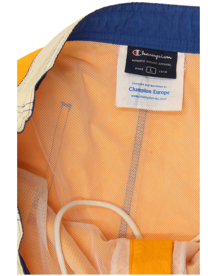 Champion Short de Bain Graphique Homme Large Jaune Colorblock Polyamide