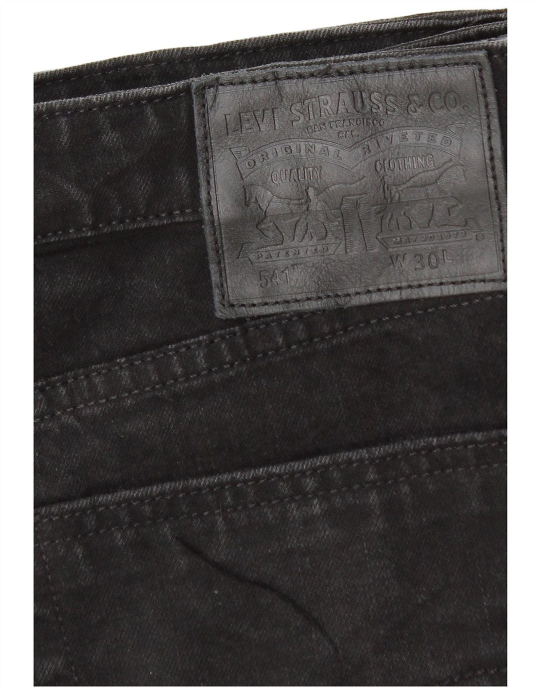 LEVI'S Short en Jean 541 W30 Homme Noir Moyen Coton