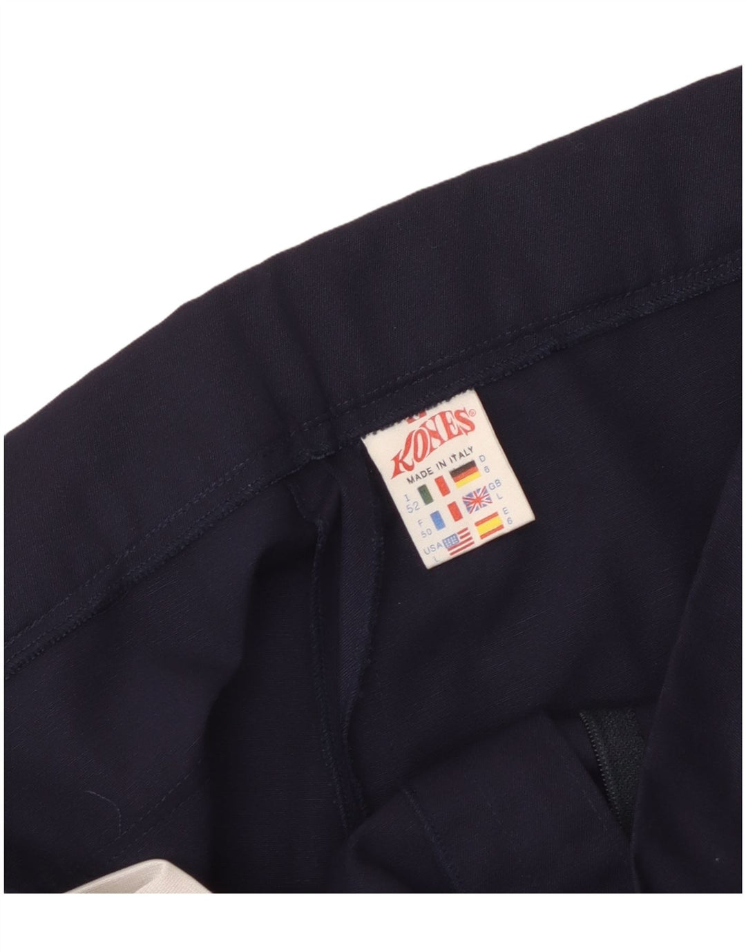 vintage Mens Chino Shorts Grand W36 Bleu Marine Polyester