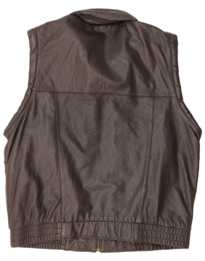 Prince Gilet en Cuir Homme EU 56 3XL Cuir Noir