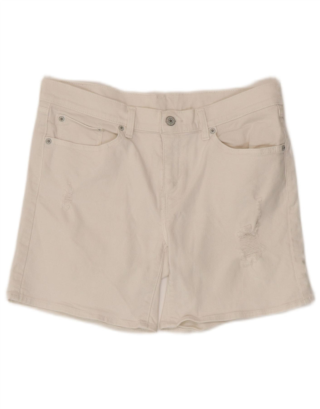 LEVI'S Short en jean vieilli W31 pour femme en coton blanc