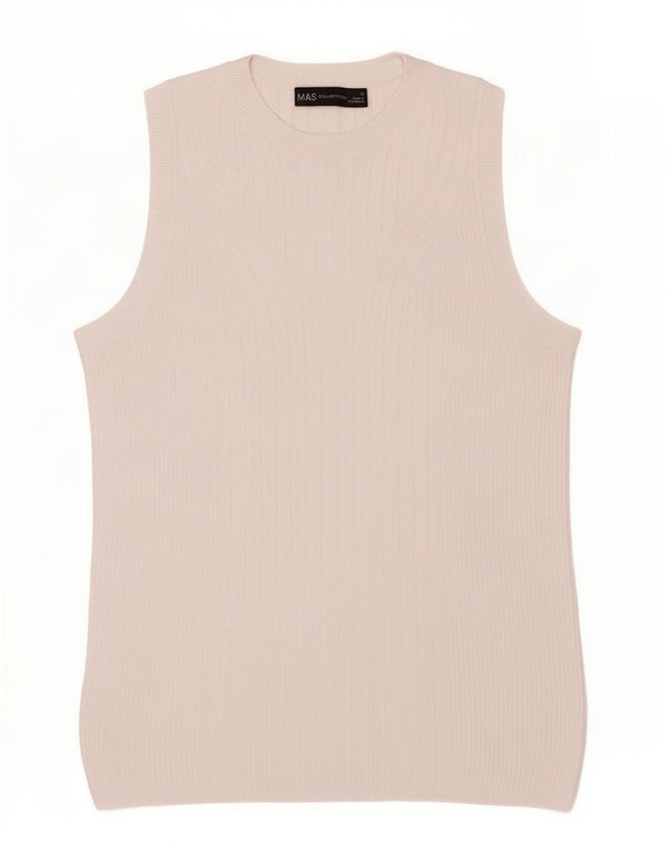 Marks & Spencer Débardeur pour femme UK 12 Medium Blanc Viscose