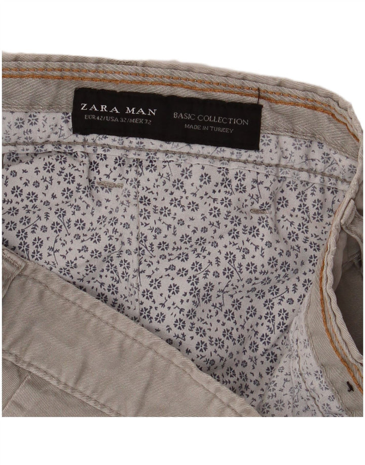 Zara Short Chino Homme EU 42 Large W32 Gris