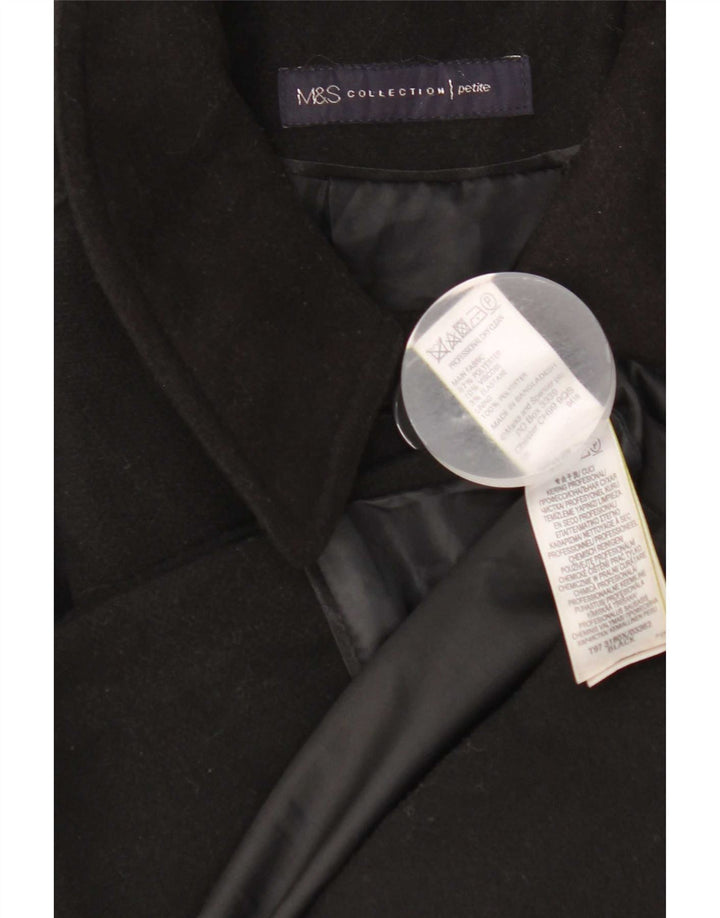 Marks & Spencer Manteau coupe régulière pour femme UK 10 Petit Noir Polyester