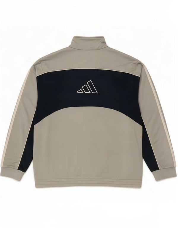 Adidas Veste de survêtement pour homme UK 42/44 Large Gris Colorblock Polyester