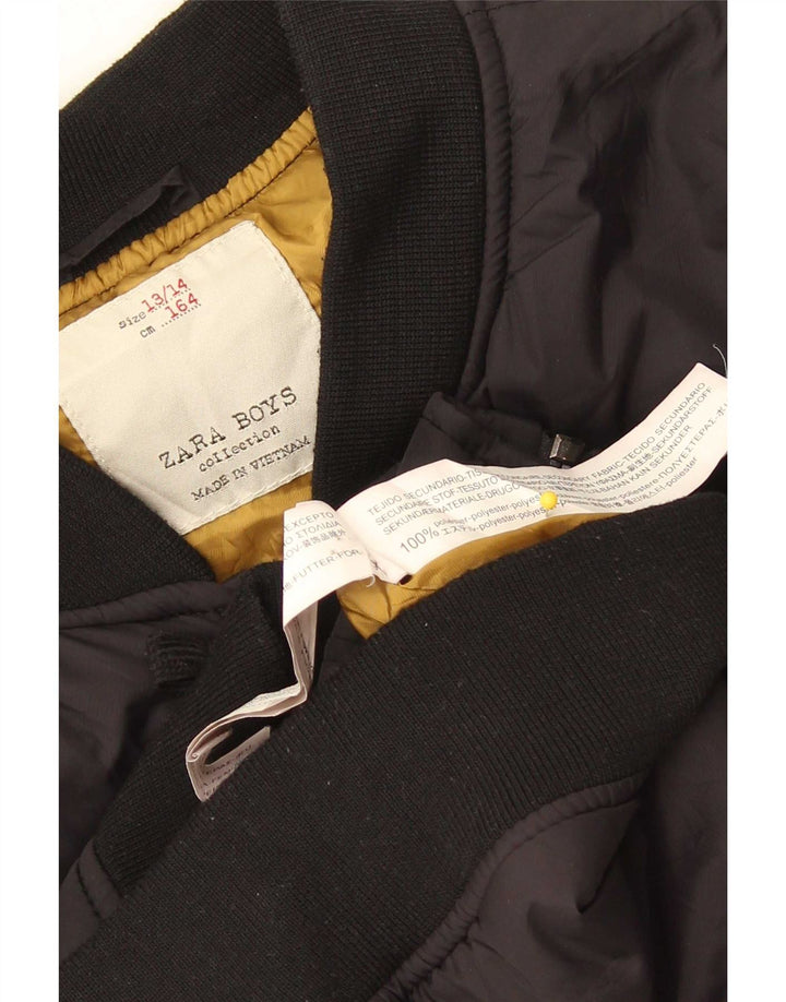 Zara Boys Graphic Bomber Jacket 13-14 ans Noir Polyester
