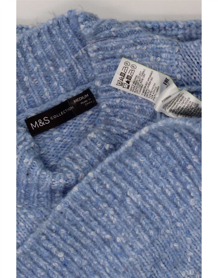Marks & Spencer Pull col roulé pour femme UK 14 Bleu moyen moucheté