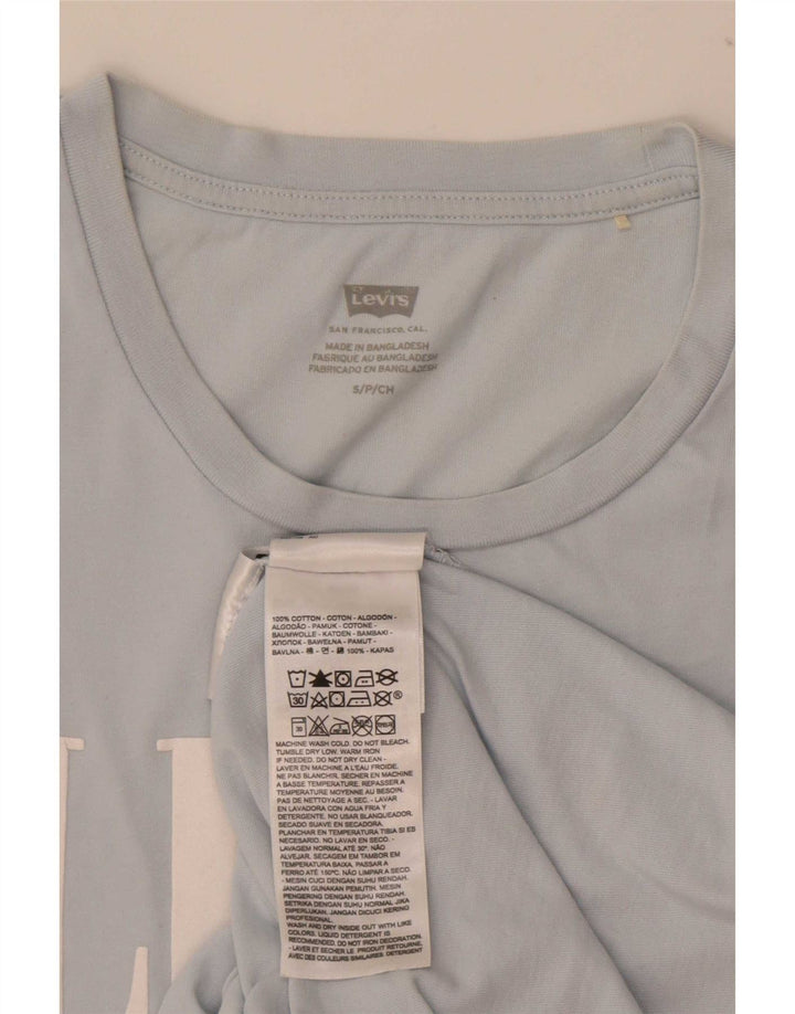 Levi's T-Shirt Graphique Homme UK 10 Petit Bleu Coton