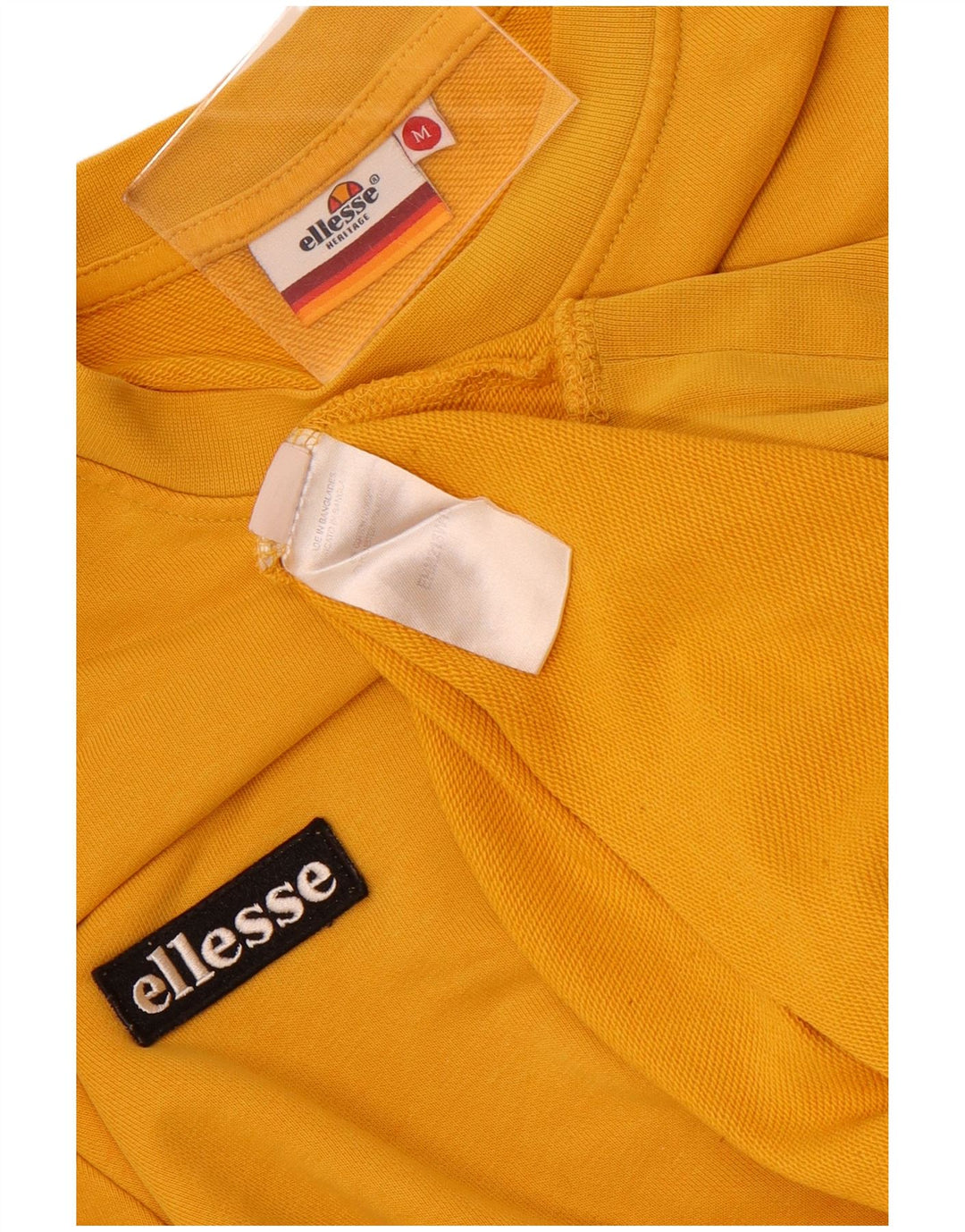 Ellesse Sweat-shirt graphique en coton color block jaune moyen pour homme