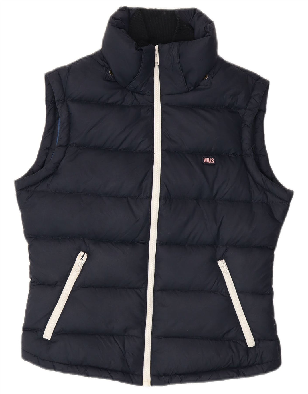JACK WILLS Gilet rembourré surdimensionné pour femme UK 10 Petit nylon bleu marine