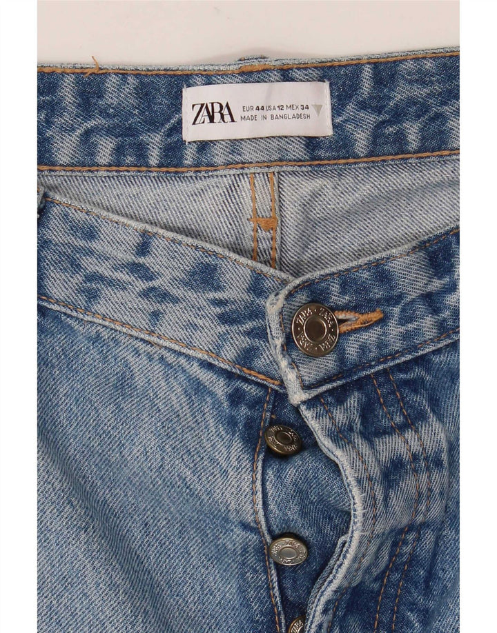 Zara Jean droit vieilli pour femme UE 44 Large W34 L32 Bleu