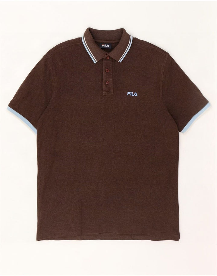 Fila Polo Homme Large Marron Coton