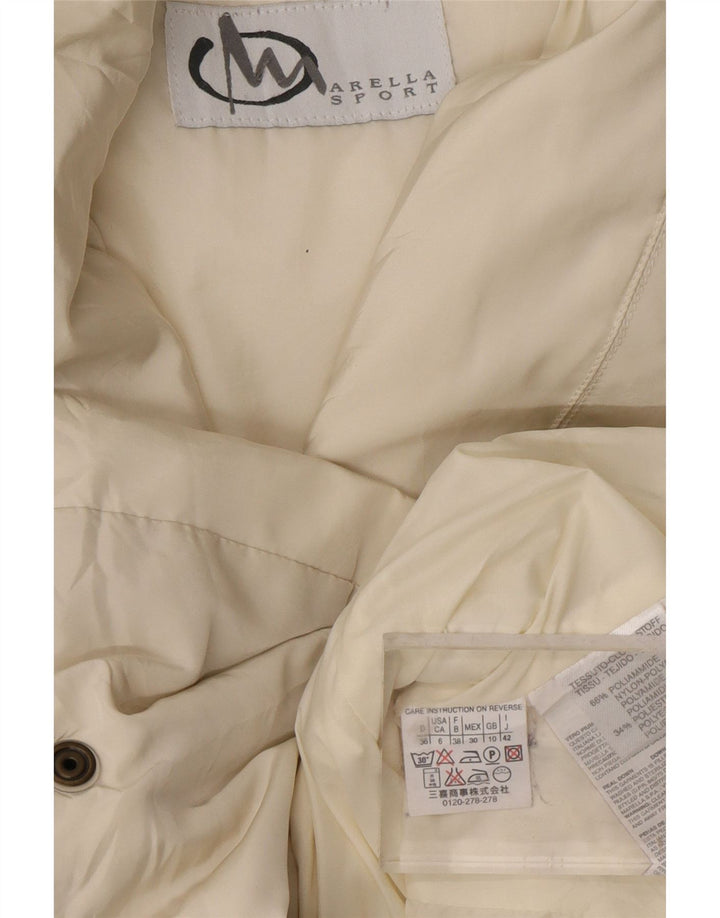 MARELLA Veste matelassée surdimensionnée pour femme UK 10 Small Off White Polyamide