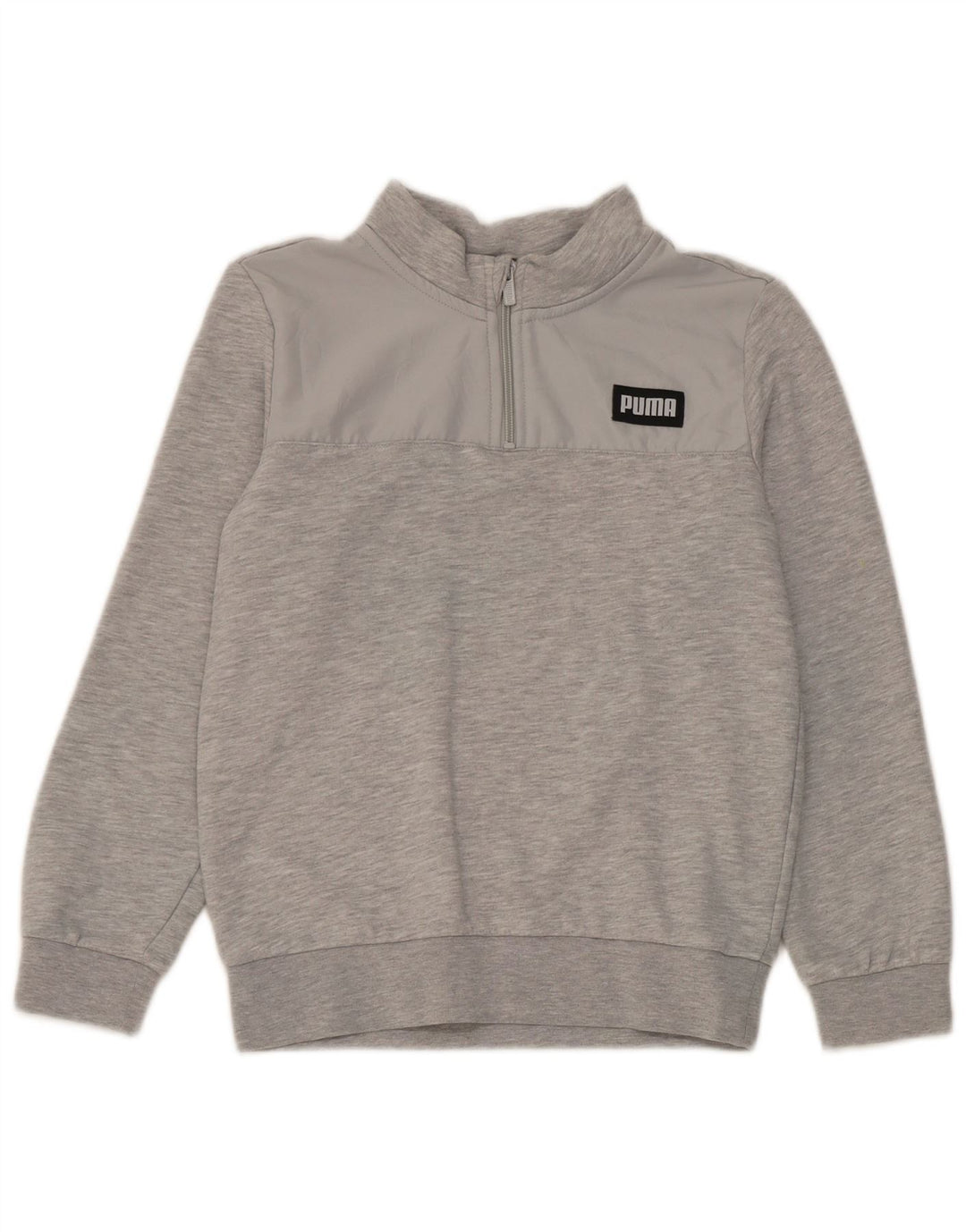Puma Sweat-shirt à col zippé garçon 11-12 ans Gris Moucheté