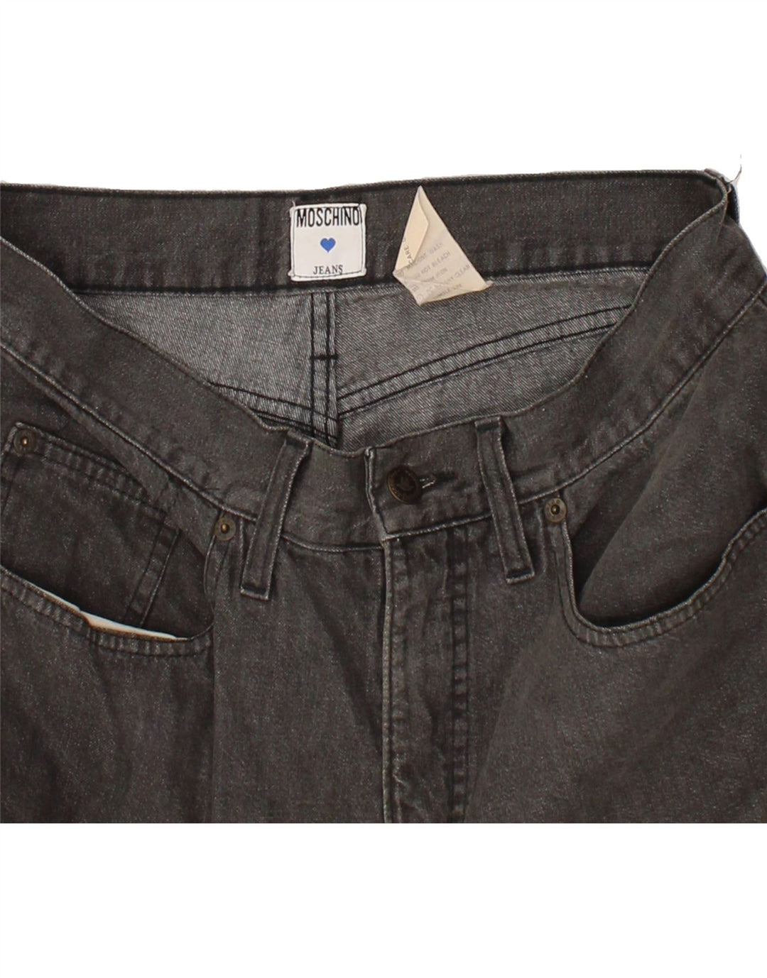 MOSCHINO Womens Tapered Jeans W32 L27  Grey Vintage Moschino and Second-Hand Moschino from Messina Hembry 