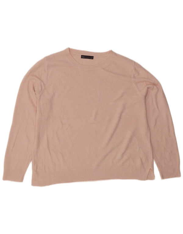 Marks & Spencer Pull col bateau pour femme UK 22 3XL Acrylique rose