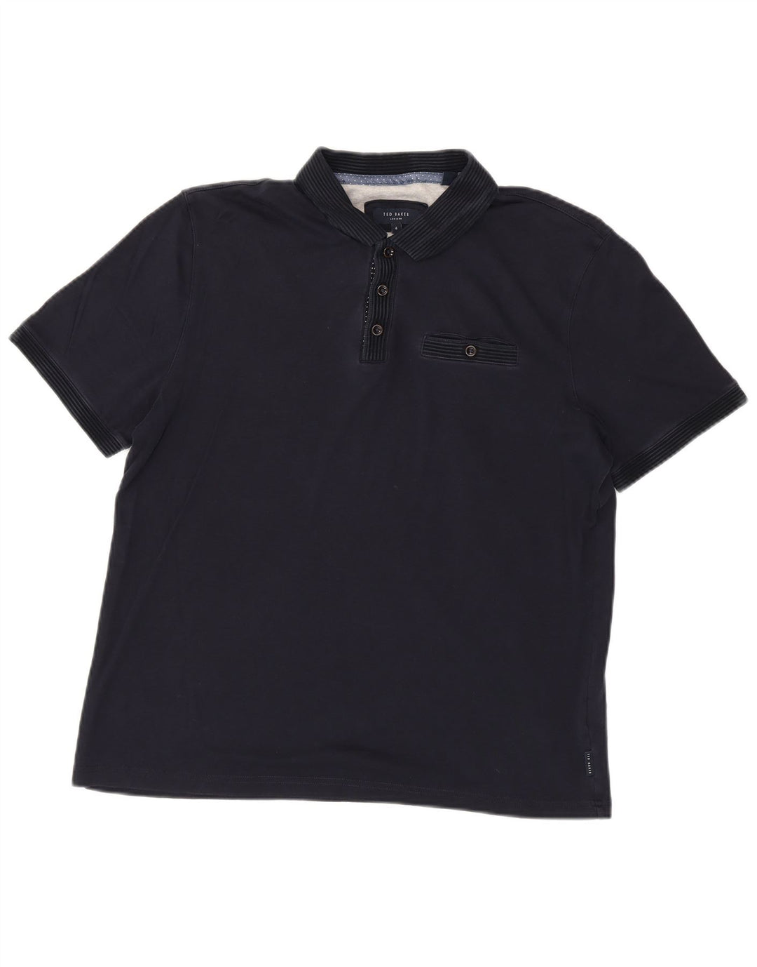 Ted Baker Polo Homme Taille 4 Large Bleu Marine Coton