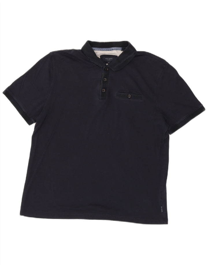 Ted Baker Polo Homme Taille 4 Large Bleu Marine Coton