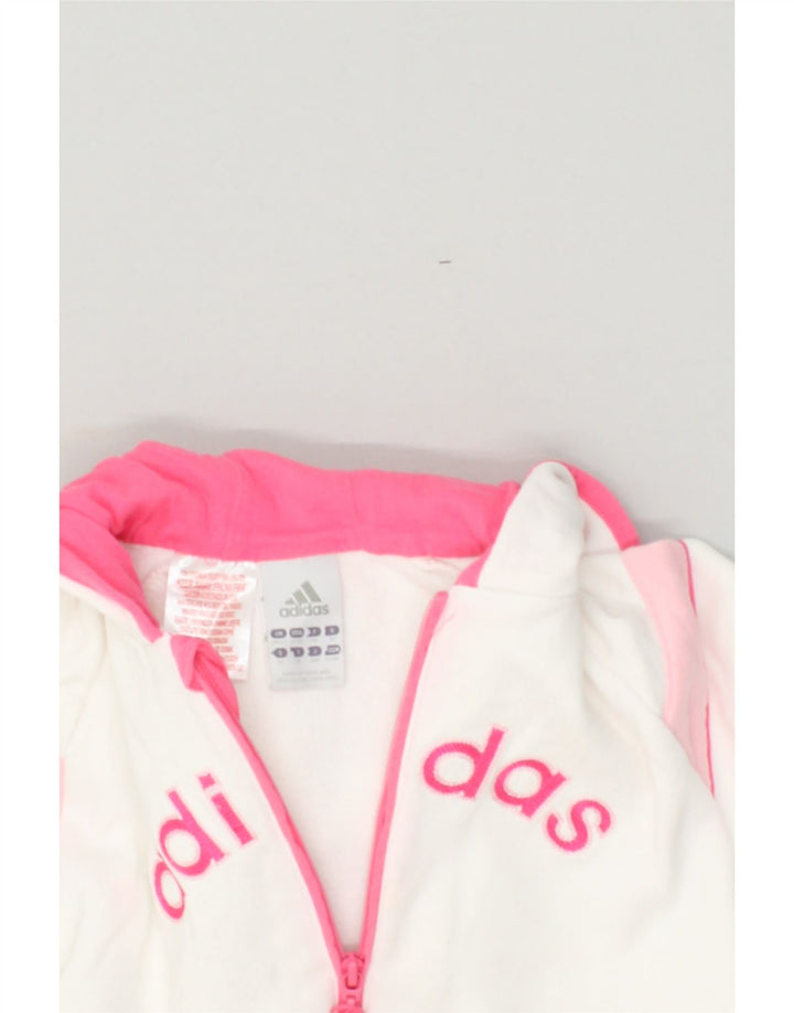 ADIDAS Baby Boys Graphic Zip Hoodie Sweater 18-24 Months White Cotton | Vintage Adidas | Thrift | Second-Hand Adidas | Used Clothing | Messina Hembry 