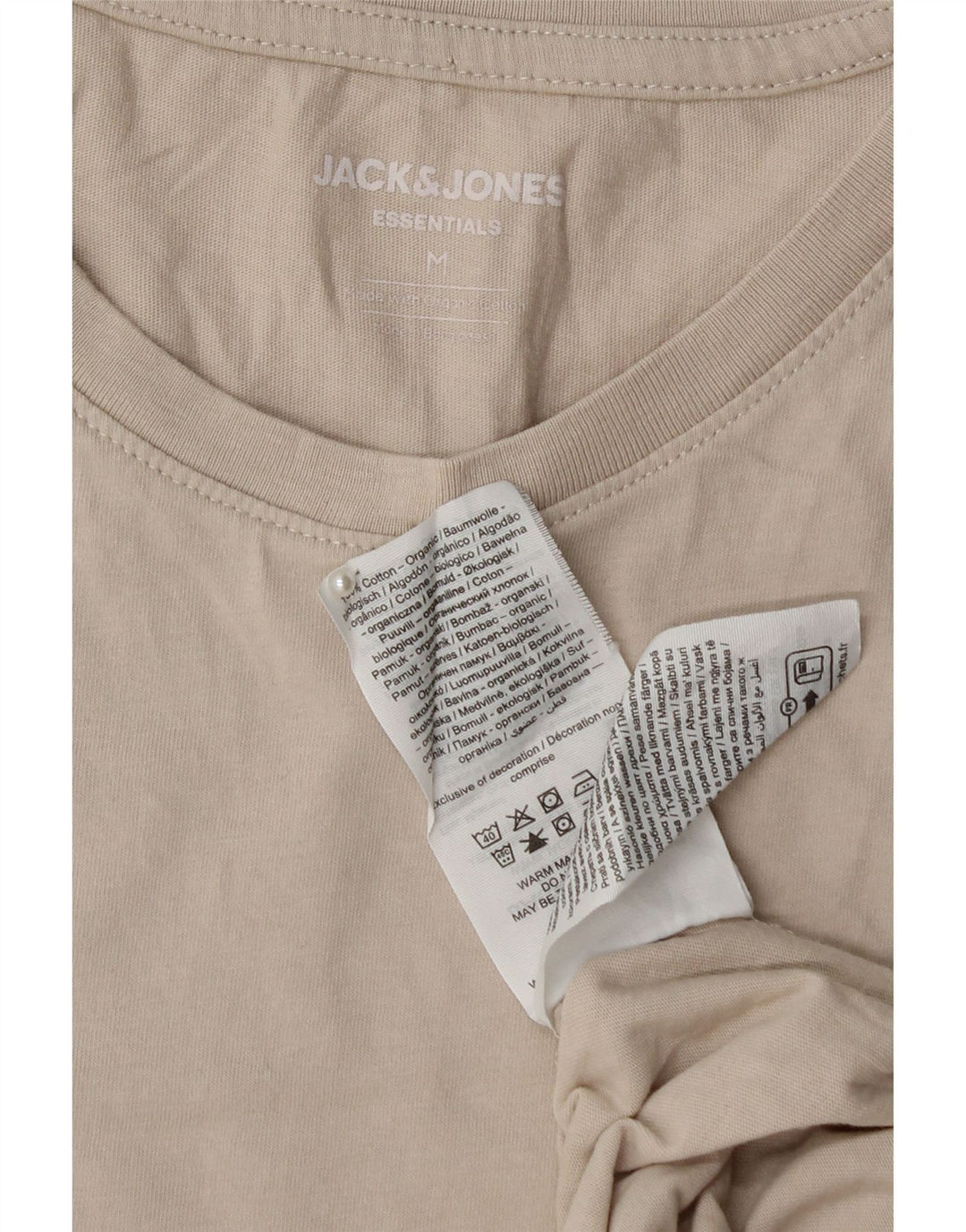 JACK & JONES T-Shirt Homme Beige Moyen Coton