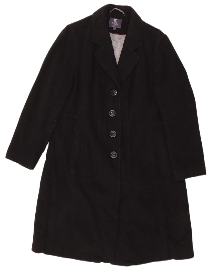 Marks & Spencer Manteau pour femme UK 16 Grande laine noire