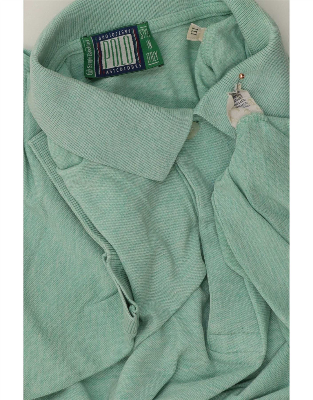 Sergio Tacchini Polo Homme Vert Moyen Moucheté Coton