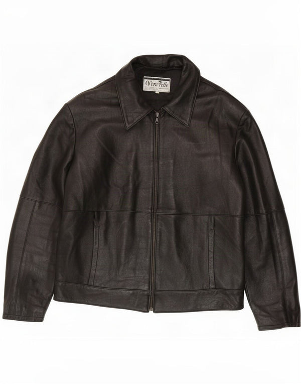 Vintage Veste en cuir pour homme UK 44 2XL Noir