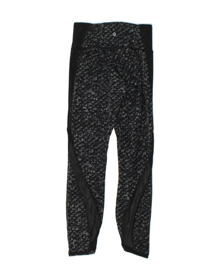 LULULEMON Womens Abstract Pattern Leggings US 4 Small Black Nylon Vintage Lululemon and Second-Hand Lululemon from Messina Hembry 