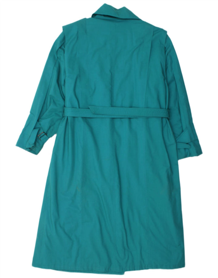 NINO Trench-Coat Femme UK 44 Large Turquoise Polyester
