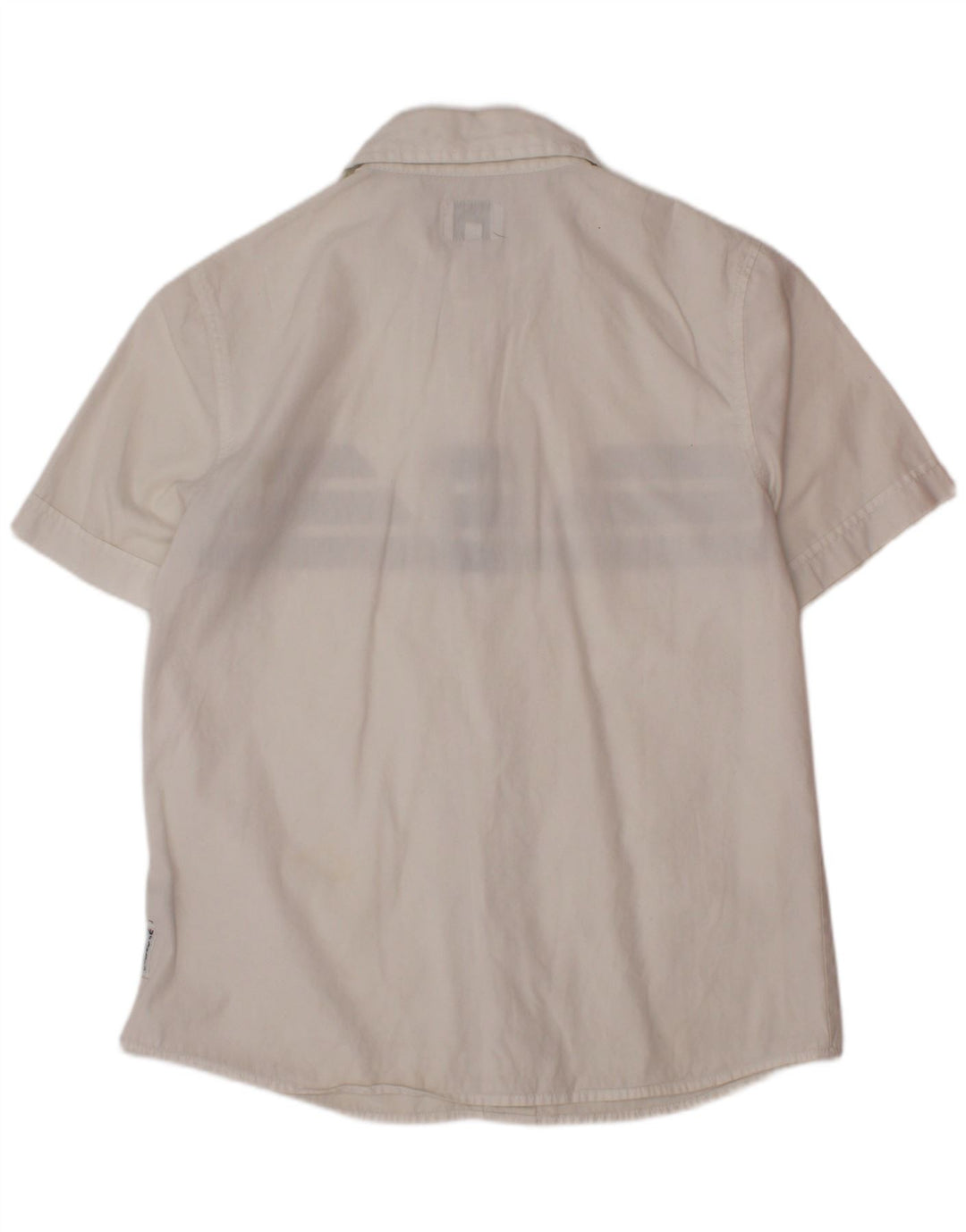 Armani Junior Chemise Graphique à Manches Courtes Garçon 9-10 Ans Blanc Rayé
