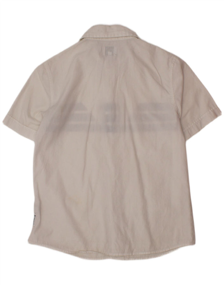 Armani Junior Chemise Graphique à Manches Courtes Garçon 9-10 Ans Blanc Rayé