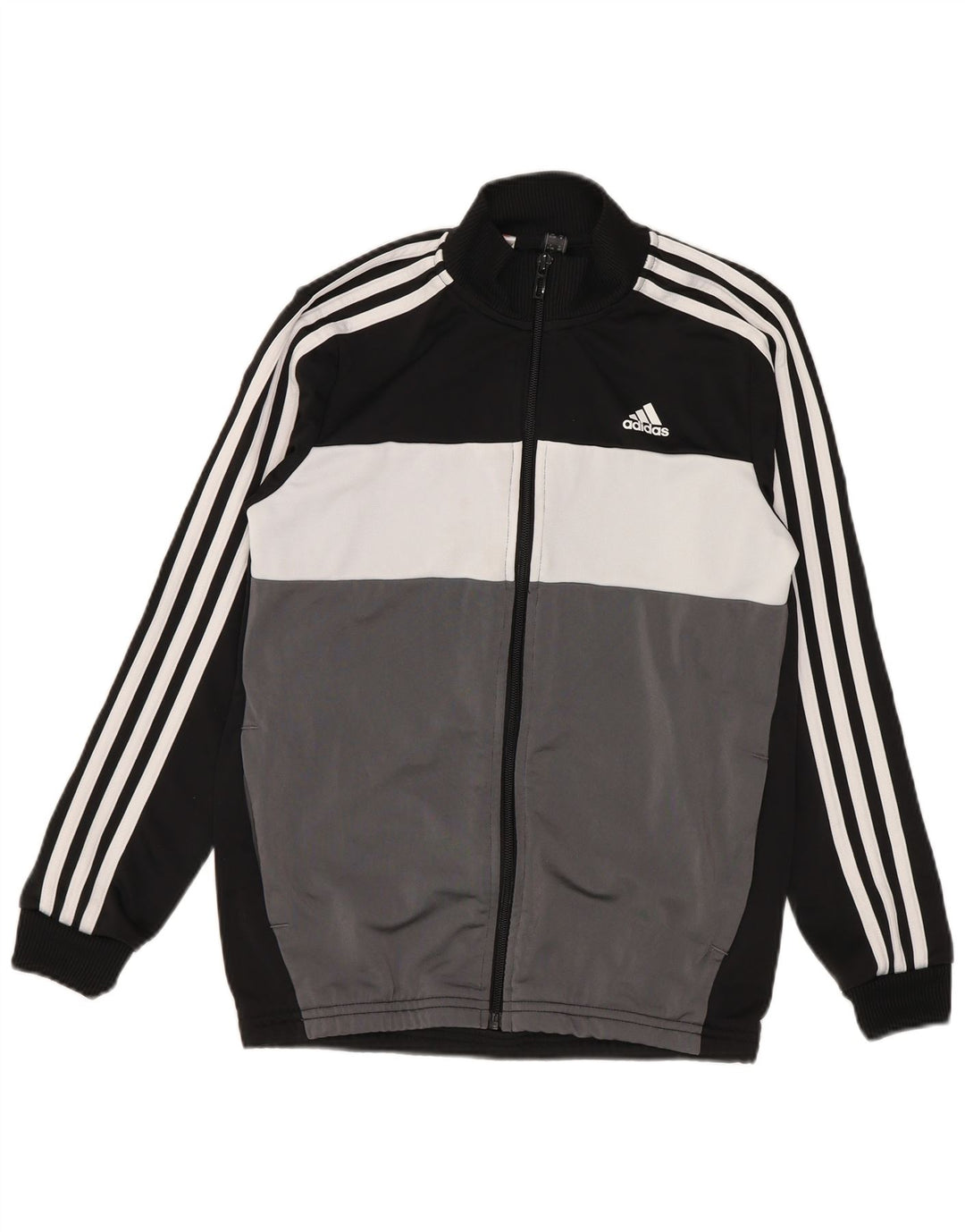 Adidas Veste de survêtement pour garçon 11-12 ans Gris Colorblock Polyester
