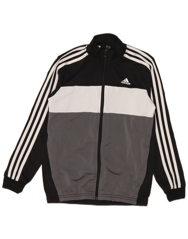 Adidas Veste de survêtement pour garçon 11-12 ans Gris Colorblock Polyester
