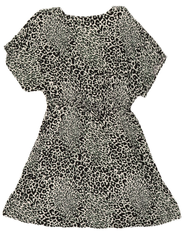 Marks & Spencer Robe trapèze pour femme UK 44 Medium Noir Imprimé Animal Viscose