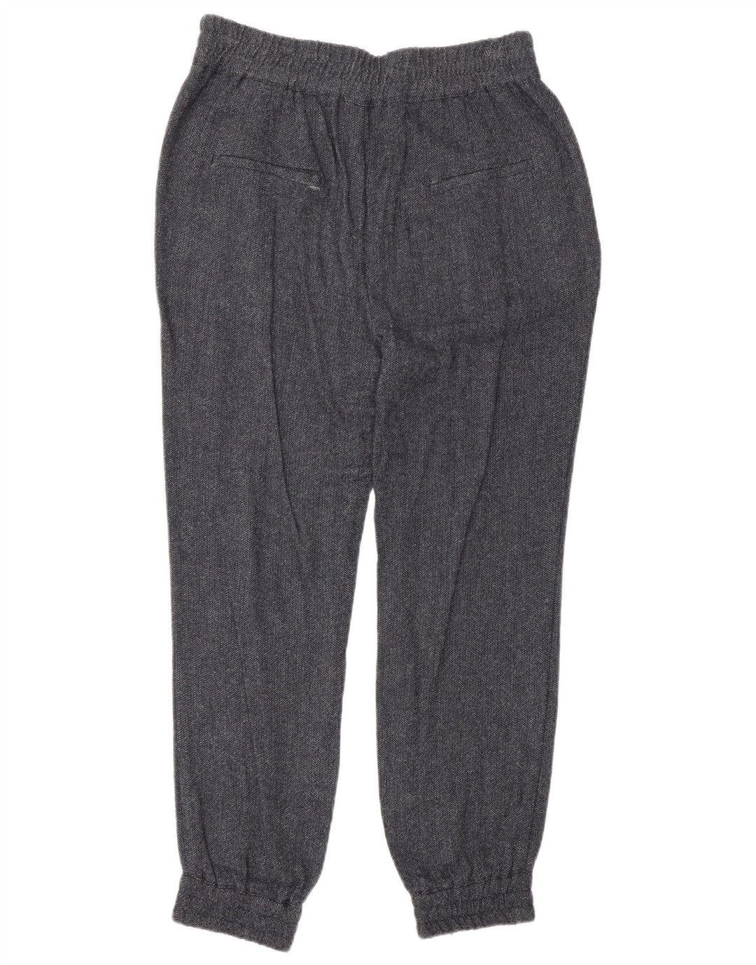 Zara Pantalon De Jogging Femme Moyen W28 L27 Bleu Marine Herringbone Viscose
