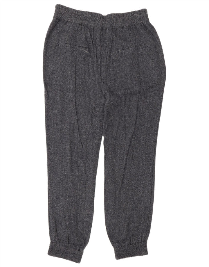 Zara Pantalon De Jogging Femme Moyen W28 L27 Bleu Marine Herringbone Viscose