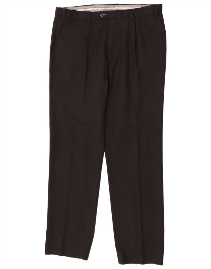 Marks & Spencer Pantalon de costume coupe classique pour homme W36 L33 Laine noire