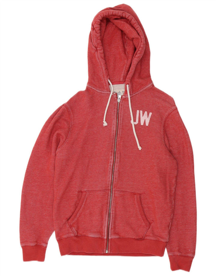JACK WILLS Pull à Capuche Graphique Zippé Homme Rouge Moyen Coton