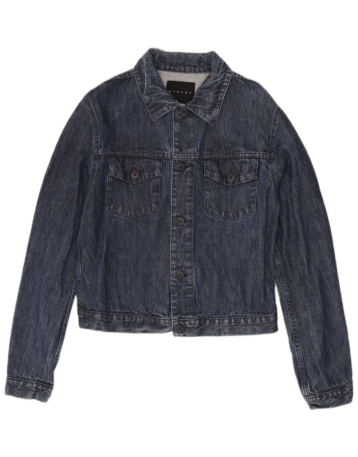 Sisley Veste en Jean Femme UK 14 Coton Bleu Marine Moyen