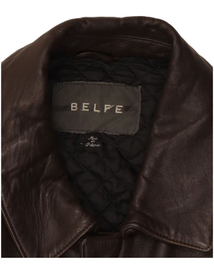 Belfe & Belfe Veste en cuir pour homme UK 38 Cuir marron moyen
