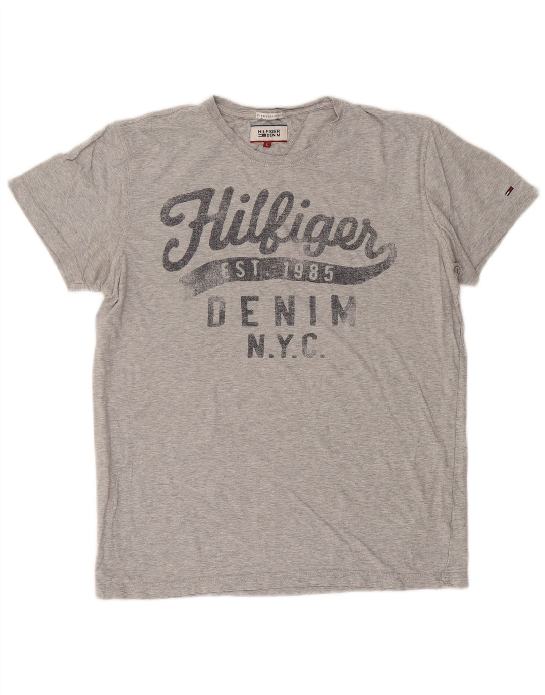 Tommy Hilfiger T-shirt graphique pour hommes, grand coton moucheté gris