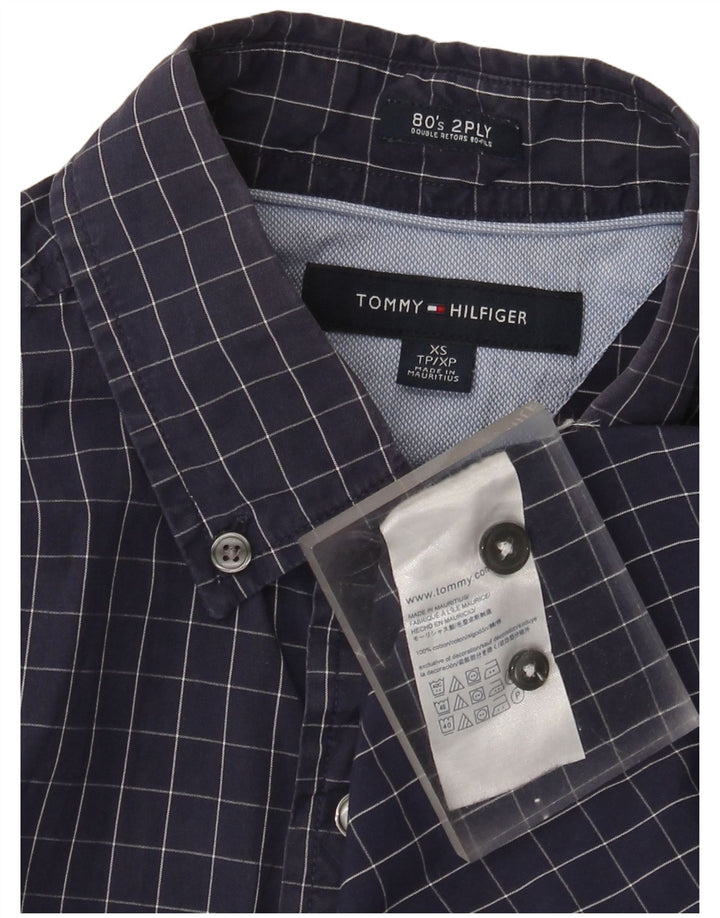 Tommy Hilfiger Chemise Homme XS Bleu Marine Carreaux Coton