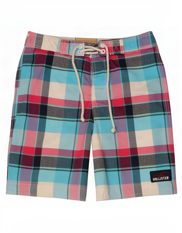 Hollister Short de Bain Regular Homme Medium Multicolore Plaid Beach