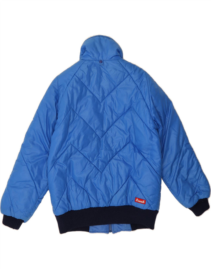 BRUNIK Mens Padded Jacket UK 38 Medium Blue Colourblock Polyamide Vintage Brunik and Second-Hand Brunik from Messina Hembry 