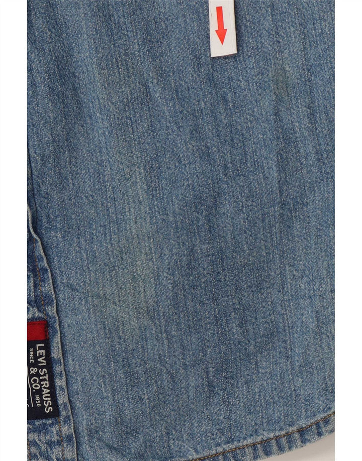 Levi's Chemise en Jean à Manches Courtes Homme Bleu Moyen Coton