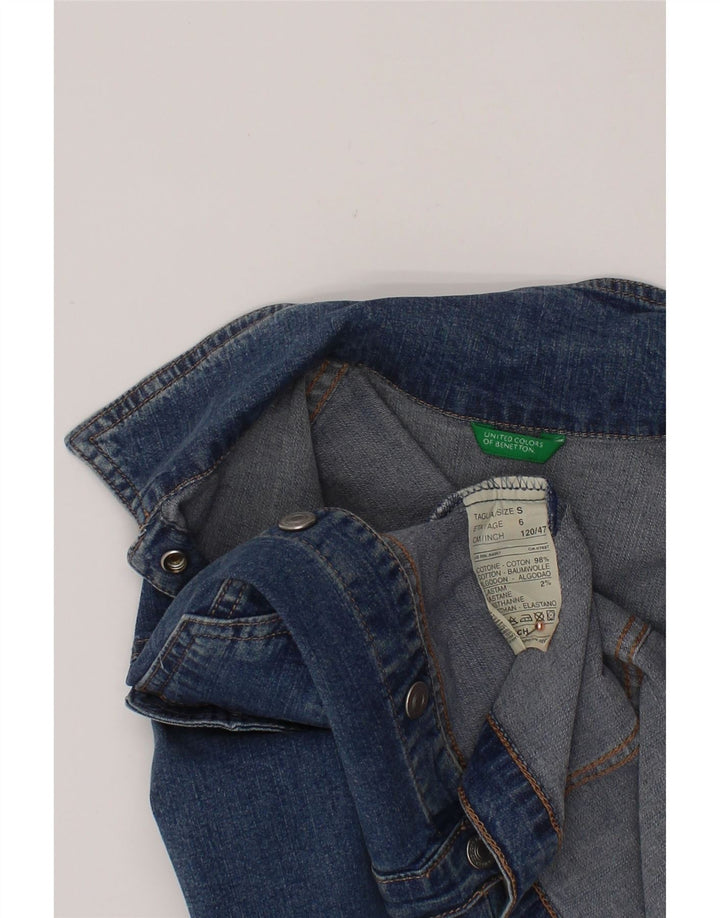 BENETTON Veste en Jean Garçon 5-6 Ans Petit Bleu Coton