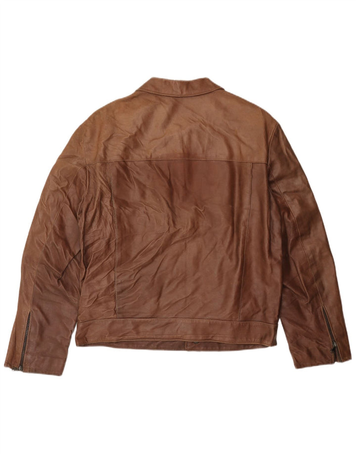 MASTERPELLE Veste en cuir bomber pour homme UK 40 Grand cuir marron