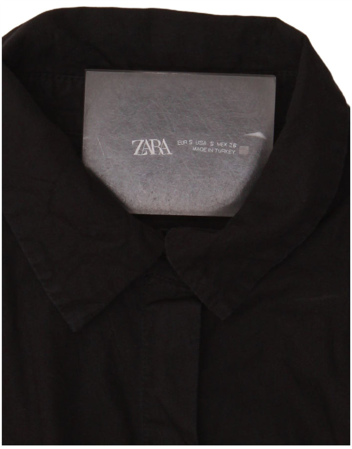 Zara Chemisier sans manches pour femme UK 8 Small Noir