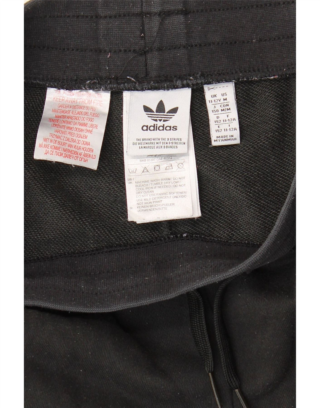 ADIDAS Pantalon de Survêtement Garçon Joggers 11-12 ans Noir Coton